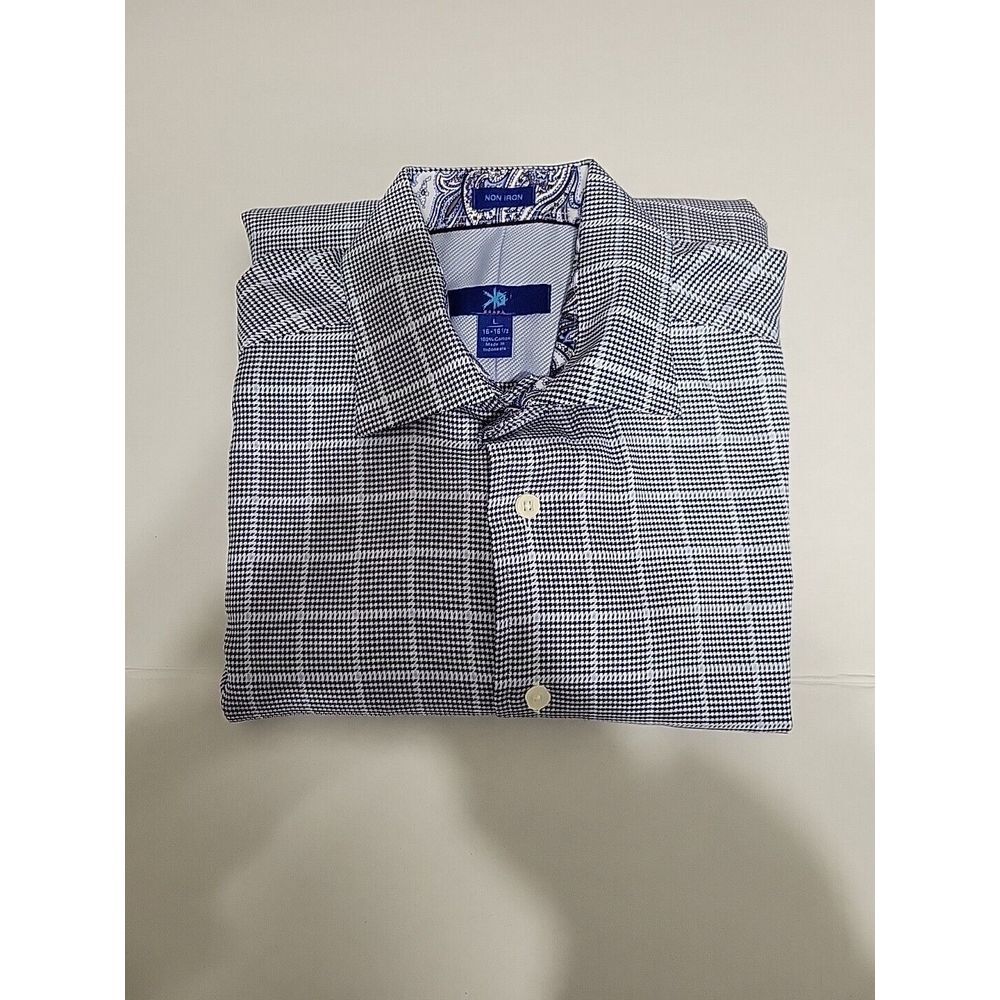 Egara Non Iron Button Down Men's Dress Shirt Long Sleeve L Blue‎ 16-16.5